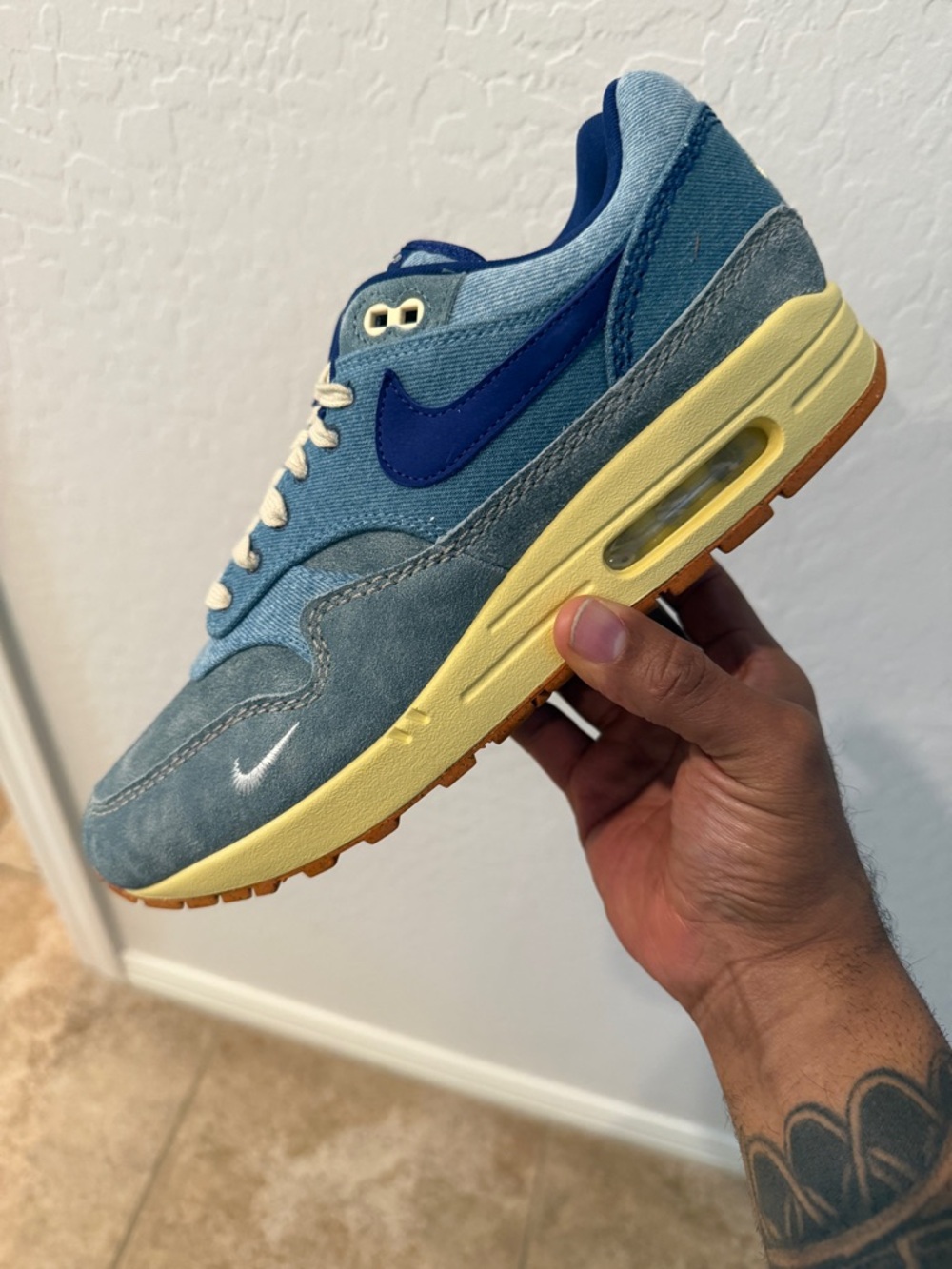 Nike Air Max 1 PRM Dirty Denim Mineral Slate DV3050-300 Size 10.5 NEW DS